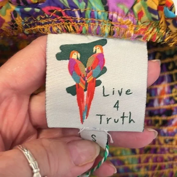 NWT Live 4 truth szS Colorful Leaf Print Two-Piece shorts with tube top set - Picture 8 of 17